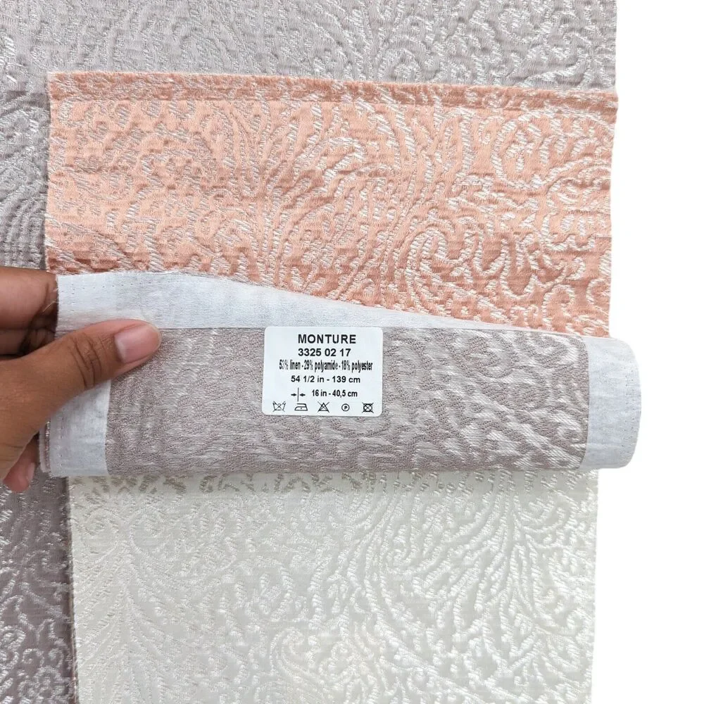 CASAMANCE Monture Sample Book Fabric 12 Swatches Silver Damask Metallic 33 x 27